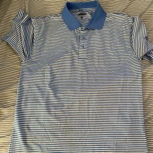 Blue and White Pebble Beach Collard Shirt